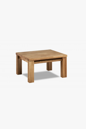 Moderner Couchtisch aus massiver Eiche mit Parkettmuster, klein, naturfarben